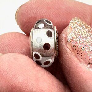 Pandora Polka Dot Murano Glass Charm 925 ALE Sterling Silver